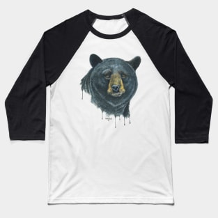 Black Bear Portrait Baseball T-Shirt